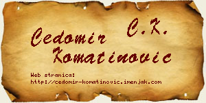 Čedomir Komatinović vizit kartica
